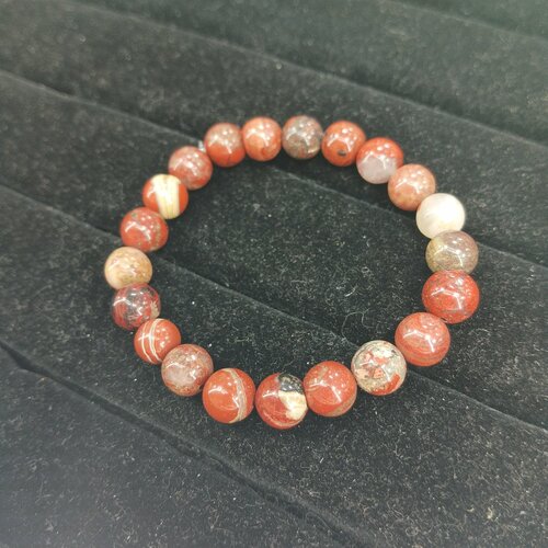 Браслет-нить, яшма, размер 16 см, диаметр 5 см, красный