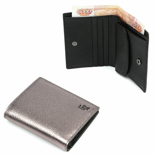 фото Кошелек fabretti q42333d-43, фактура зернистая, серебряный