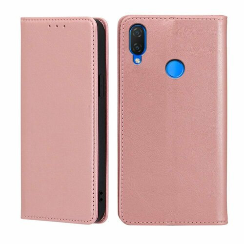 Чехол-книжка MyPads для Huawei Nova 3i / P Smart Plus / Хуавей P Smart Plus / Нова 3i, Телячья кожа, закрывающаяся на магнит, розовый