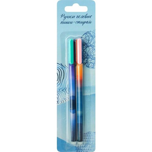 Набор гелевых ручек лента KIDS Travel синие, стираемые чернила, Арт. XFCF-6, 2шт - 5 упаковок