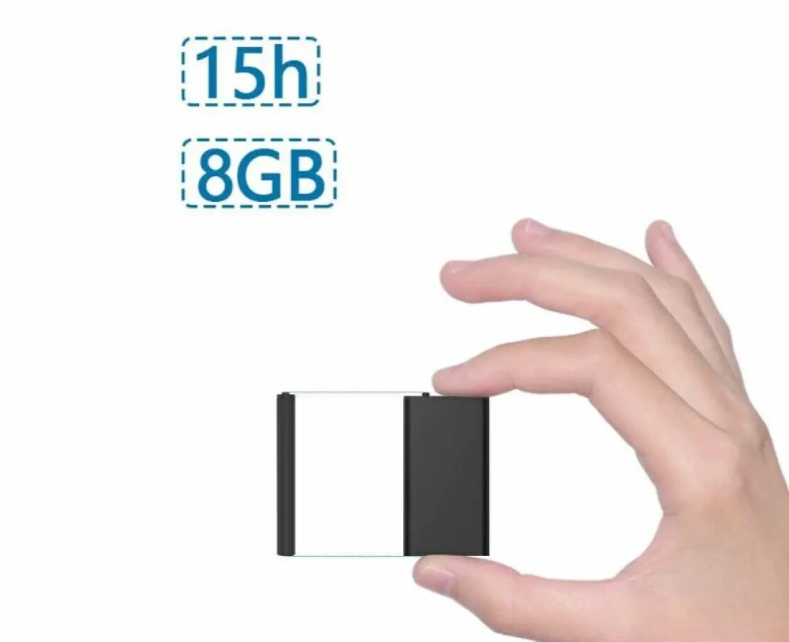 Миниатюрный диктофон SPEC-30 со встроенной памятью 8 Gb записывает 96 ч. функция активации голоса — фото 5