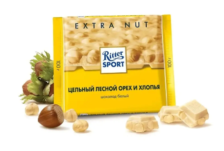 Шоколад Ritter Sport Белый Цельный лесной орех и хлопья 100г Alfred Ritter GmbH & Co.Kg - фото №15