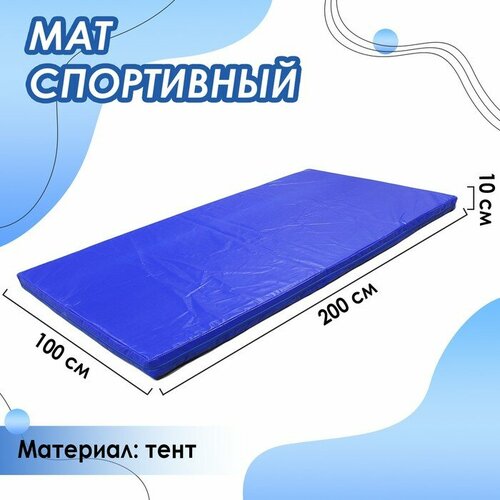 фото Мат sima-land 200х100х10 см, тент, цвет синий (1123021) сима-ленд