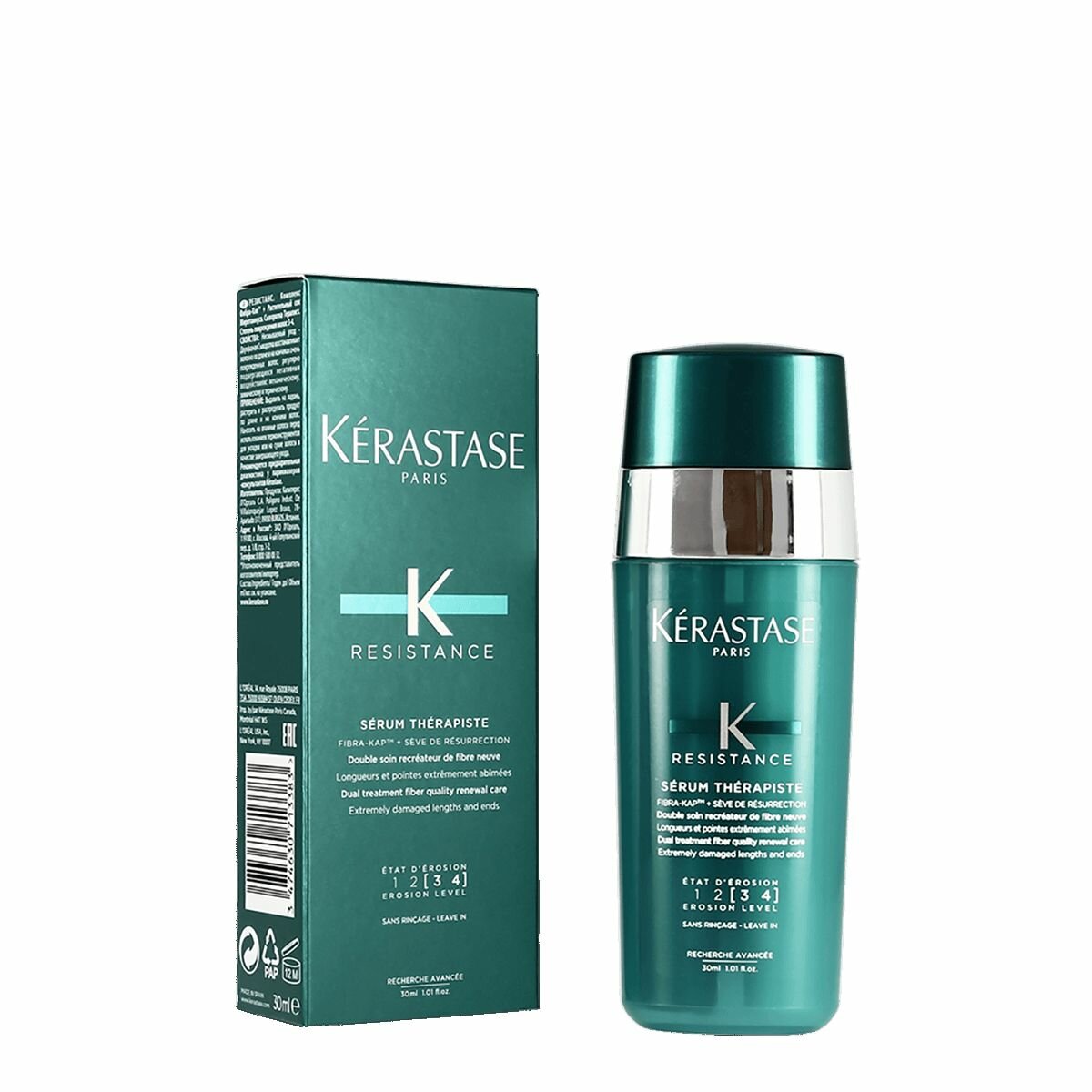 Kerastase Resistance Serum Therapiste Двухфазная восстанавливающая сыворотка для поврежденных волос, 30 мл, бутылка