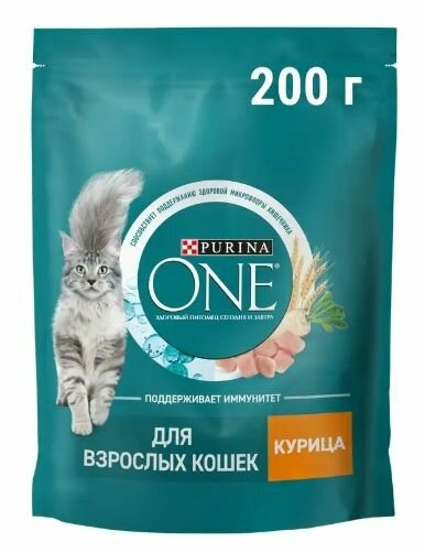 Сухой корм для кошек 200г Purina One с курицей и цельными злаками Nestle - фото №2