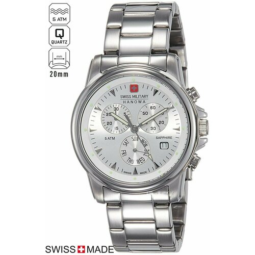 фото Наручные часы swiss military hanowa chronographs, серебряный