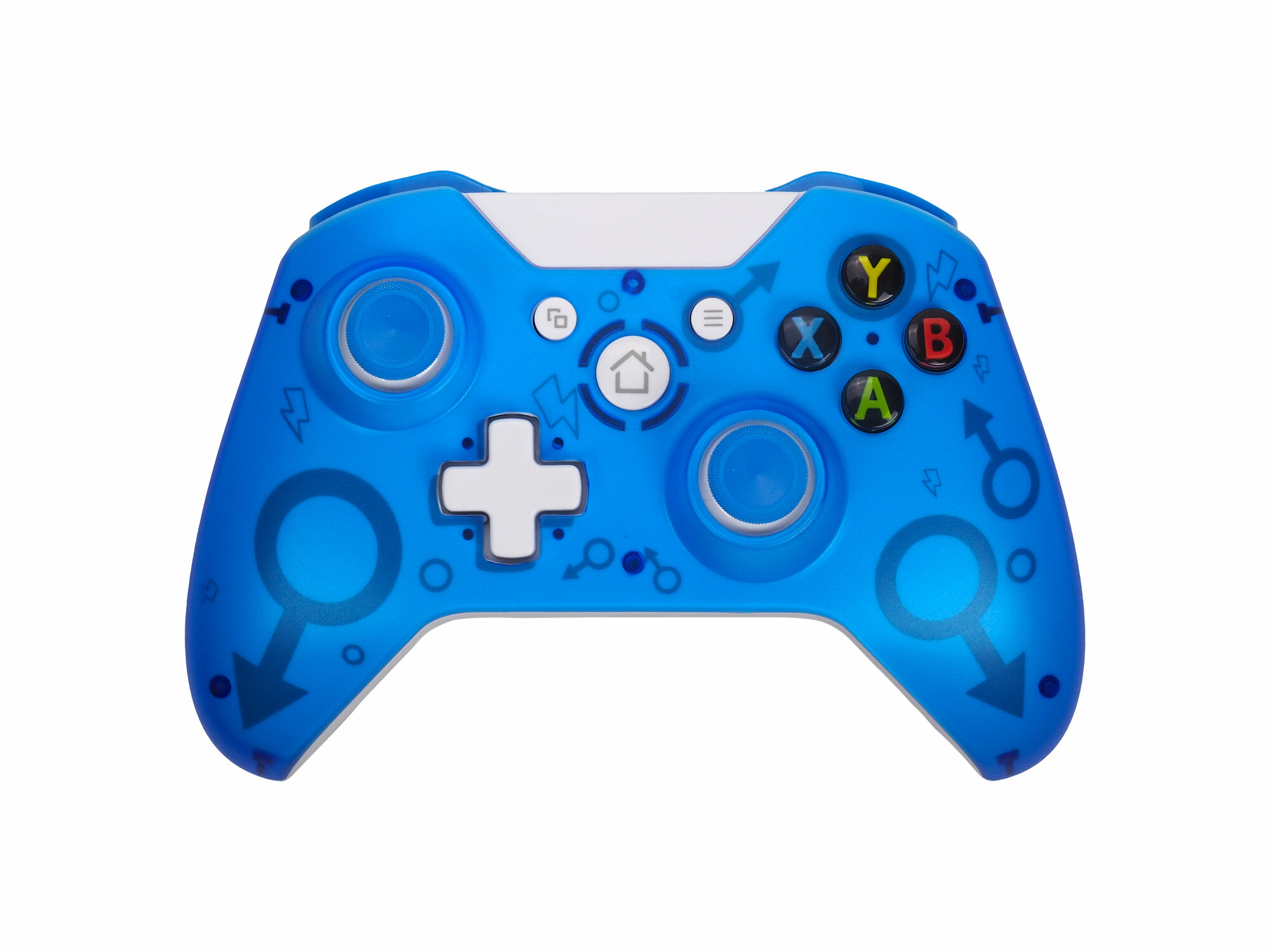 Беспроводной геймпад (джойстик, контроллер) голубой с символом Марса для Xbox One/One S/One X/P3/PC Windows 7/8/10