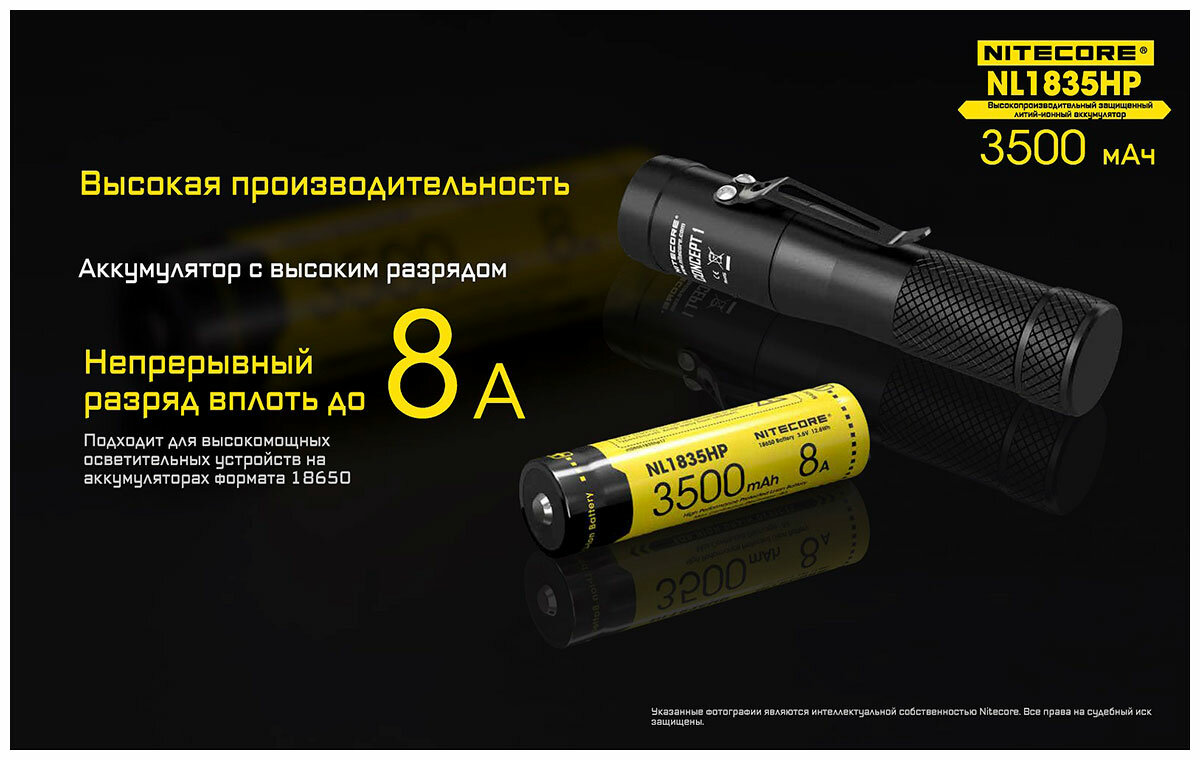 Аккумуляторная батарея Nitecore NL1835HP 1 шт - фото №8