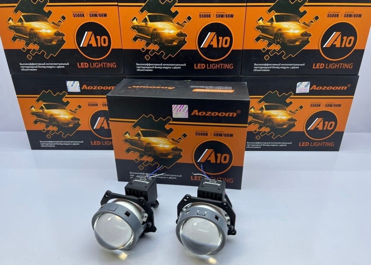 Светодиодные би лед линзы Aozoom A10 Unicorn комплект для фар автомобилей модуль bi led Аозум — фото 3