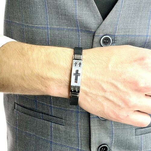 фото Браслет, металл, 1 шт., размер 20 см, черный нет бренда