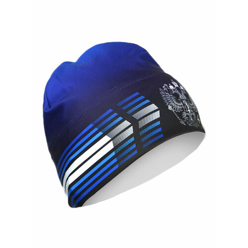 фото Шапка шлем спортивная шапка, размер m, синий, белый easy ski