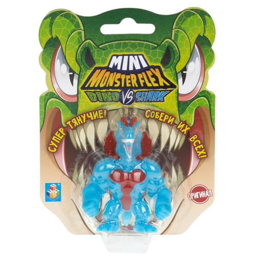 Фигурка тянущаяся MINI MONSTER FLEX DINO VS SHARK дилофокс 7 см 1TOY Т23837_5