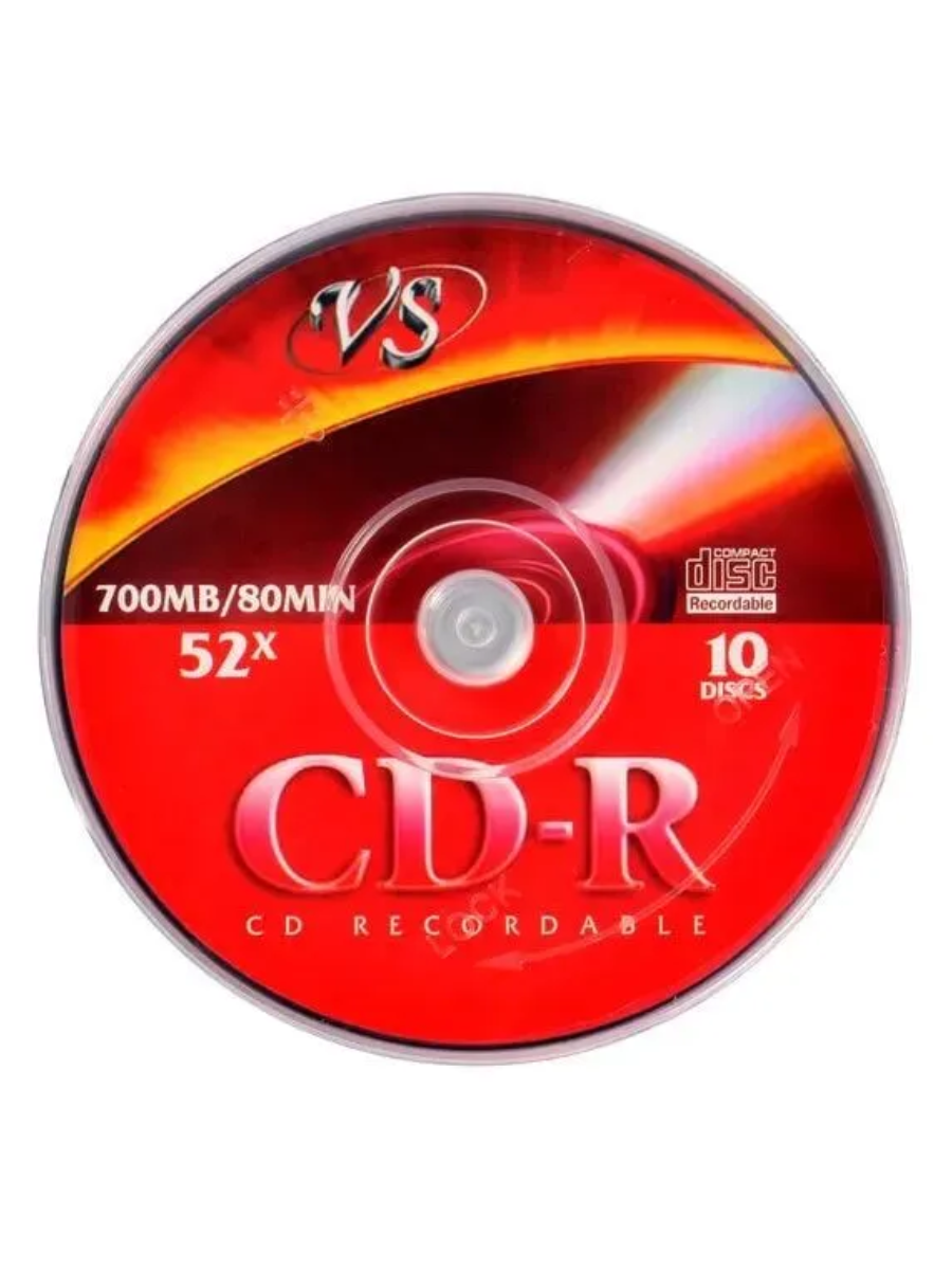 VS Диск для записи, CD-R 80 52x CB/10 700 МБ