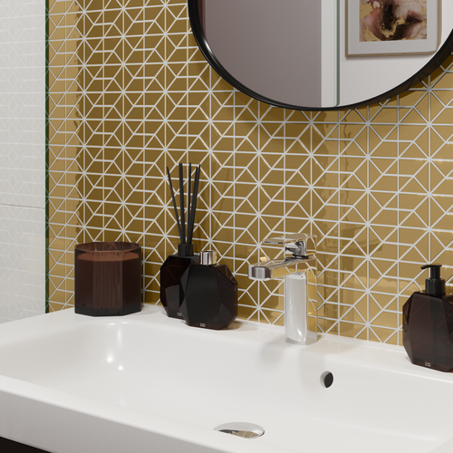 Мозаика стеклянная Artens Sekdem 30x30 см цвет золотой 2368₽