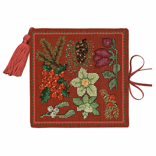 Набор для вышивания чехла для игл Etui A Aiguilles Fleurs De Noel Рождественские цветы le boheur des dames 3479 набор для вышивания le bonheur des dames 6107 скатерть цветы