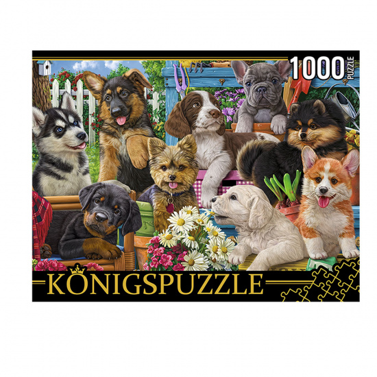 ПазлыKONIGSPUZZLE 1000 дет. Собачки в саду ФK1000-3589, (Рыжий кот) ()