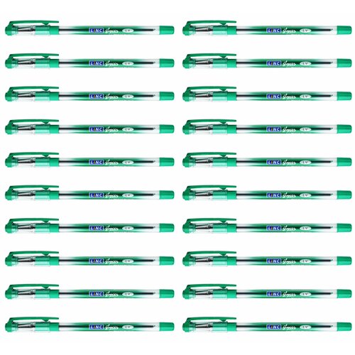 Linc Ручка шариковая Glycer, зеленая, 0,7 мм, круглый корпус, резиновый грип, цвет корпуса зеленый, 20 шт.