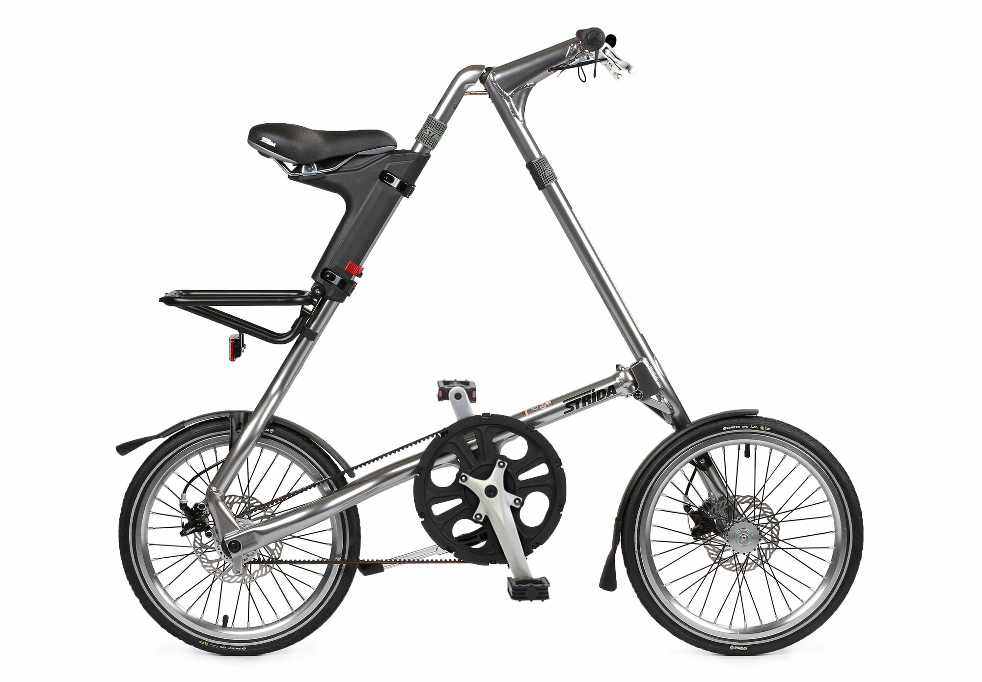 Складной велосипед STRIDA SX серебристый металлик