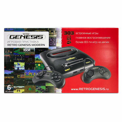 SEGA Retro Genesis Modern + 303 игры + 2 джойстика (модель: DN-05b, Серия: DN-00) игровая консоль retro genesis modern wireless 170 игр