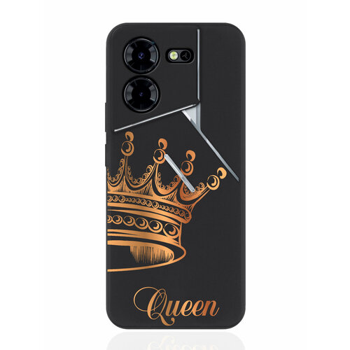 Чехол для смартфона Tecno Pova 5 Pro черный силиконовый Парный чехол корона Queen черный силиконовый чехол musthavecase для tecno pova 4 pro парный чехол корона king