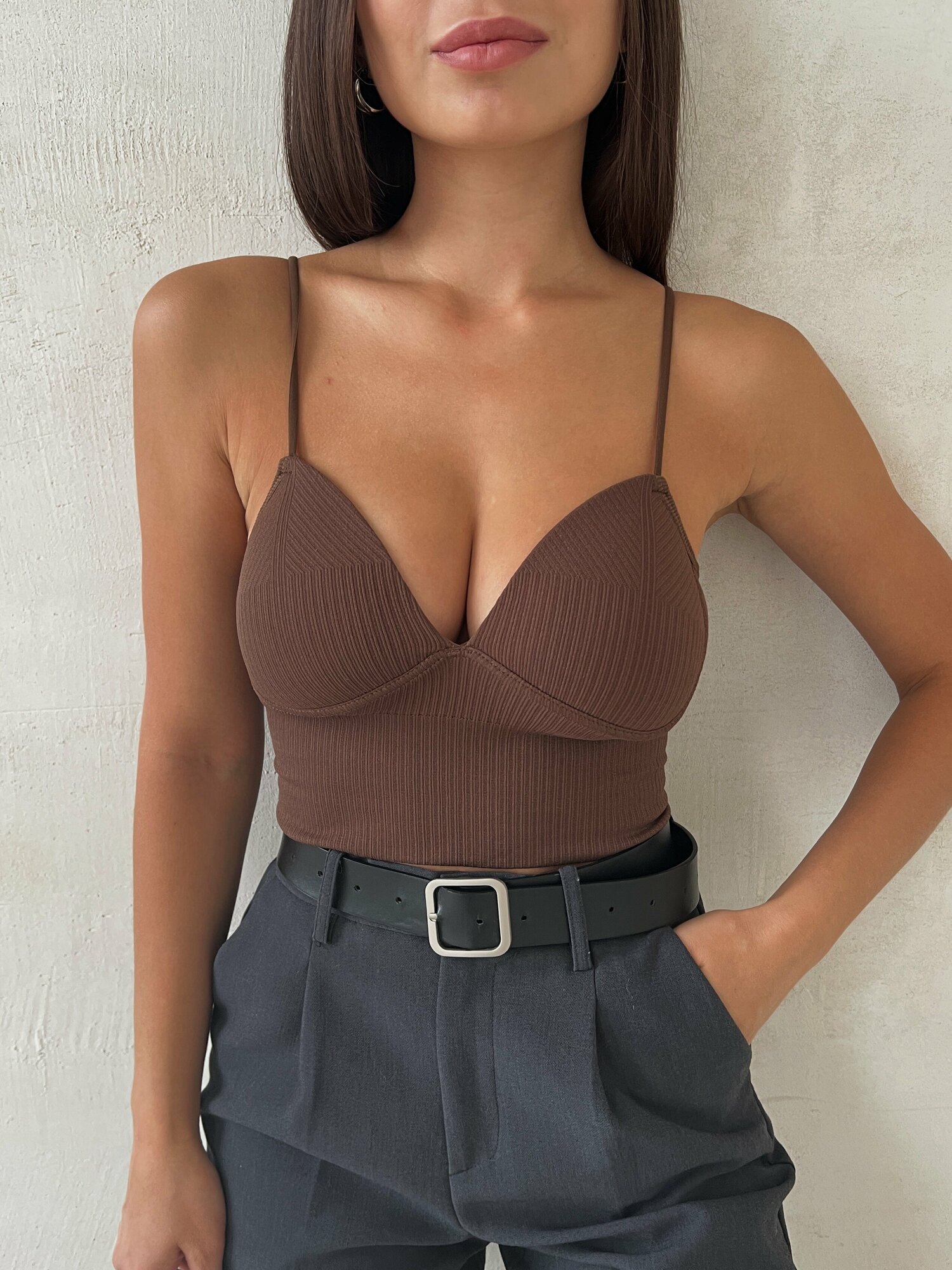 Топ LOOKTOP, 1 шт., размер 40-42, Шоколадный — фото 1