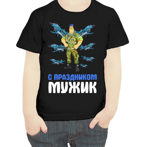 фото Футболка , размер 104, черный нет бренда