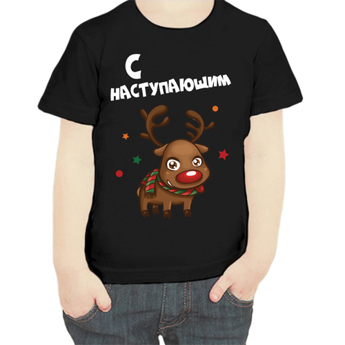 фото Футболка , размер 104, черный нет бренда