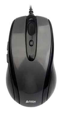 Мышь A4Tech N-708X (-1) (серый глянец, черный) USB, 5+1 кл.-кн, провод. мышь
