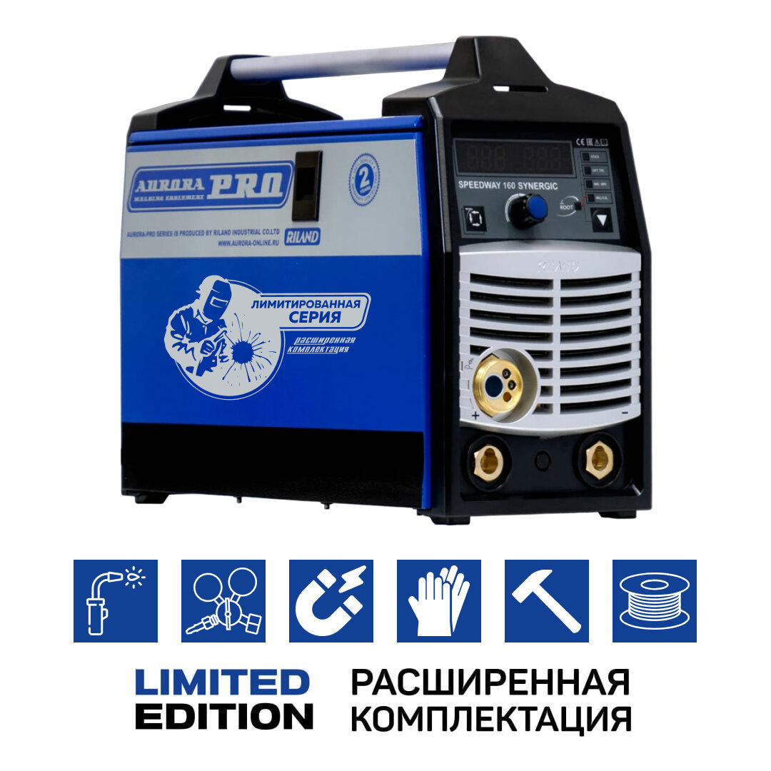 фото Синергетический сварочный полуавтомат AuroraPRO SPEEDWAY 160 SYNERGIC (MIG/MAG+MMA+TIG lift) (7216335)