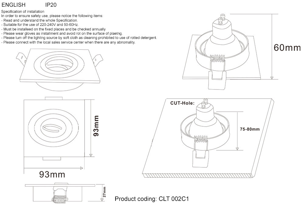 Встраиваемый светильник Crystal Lux CLT 002C1 WH - фотография № 4