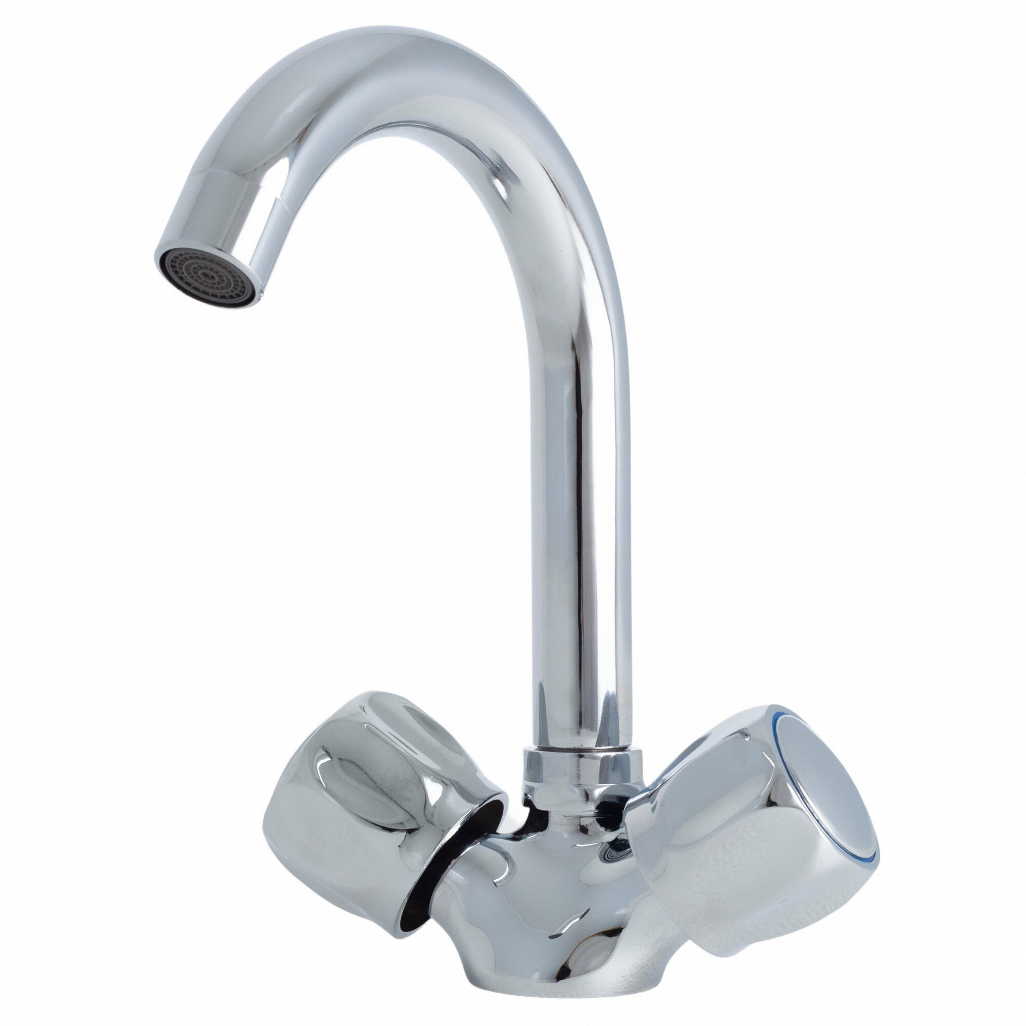 фото Капитошка / Смеситель для кухни раковины кран кухонный высокий вентильный / Код 15653