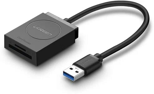 Кардридер UGREEN CR127 (20250) USB 3.0 Card Reader TF+SD. Цвет: черный