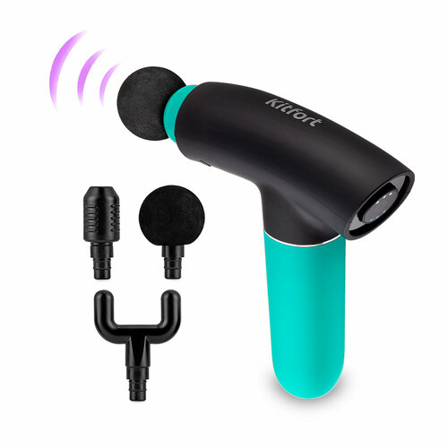 Перкуссионный массажер Kitfort КТ-2967-2 черно-зеленый 2999₽