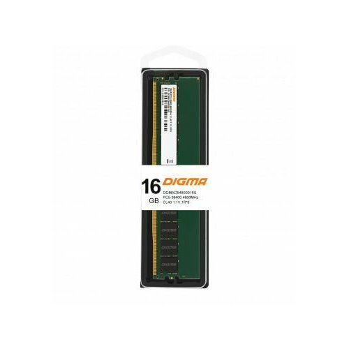 Оперативная память Digma DDR5 16Gb 4800MHz RTL PC5-38400 CL40 DIMM 288-pin 11В single rank Ret 570100₽