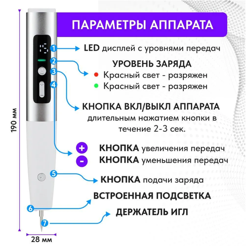 Лазерная ручка для удаления папиллом веснушек черных точек цвет серебро 1999₽