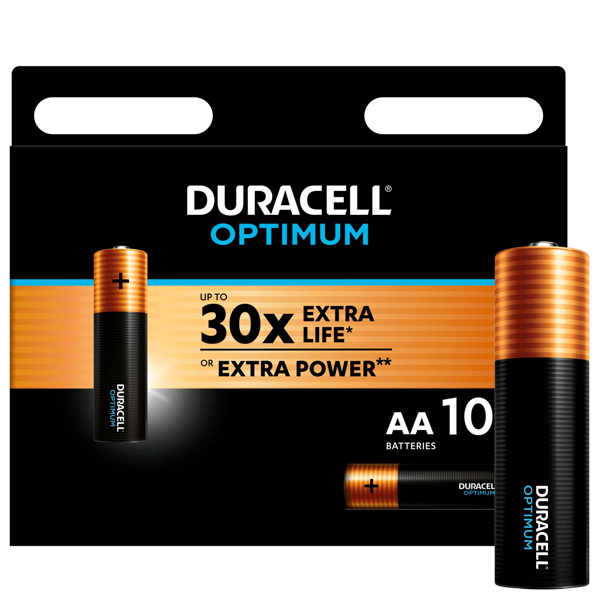 Алкалиновые батарейки DURACELL OPTIMUM OP1500 AA LR6 1.5В (10 шт. в упаковке)