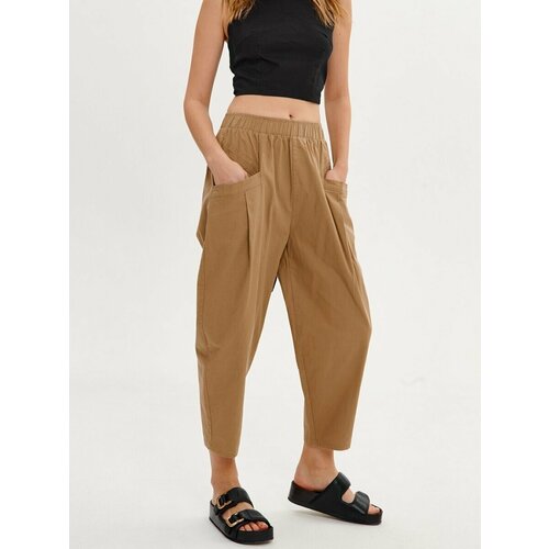 фото Брюки шаровары madii брюки в стиле бохо, размер s, коричневый