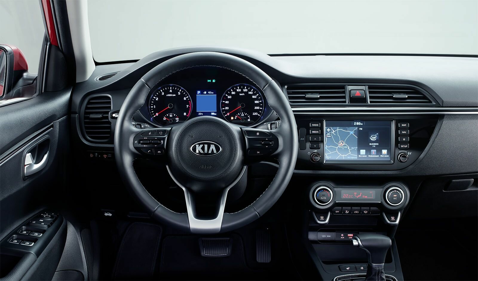 Комплект накладок на переднюю панель Kia Rio / Киа Рио 2017-2019 г. в 4 black — фото 4