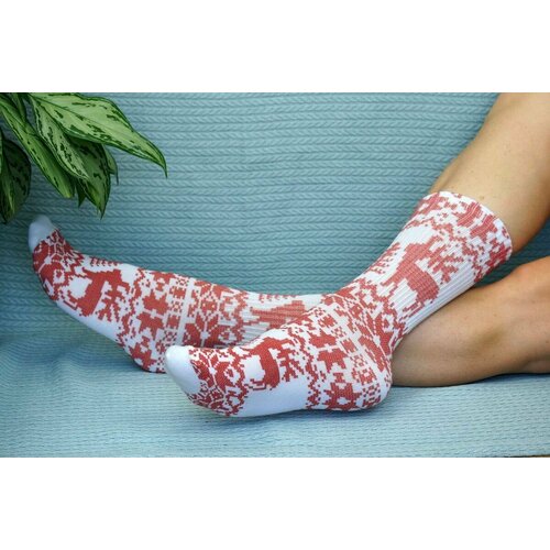 фото Носки , размер 36/41, красный хлопковые cotton print