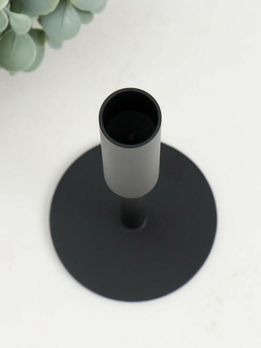 Подсвечник металл на 1 свечу "Симпл" d=2 см чёрный 9х19 см - фотография № 3