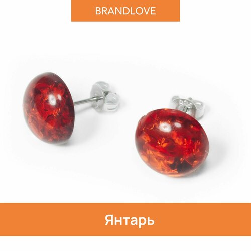 Серьги пусеты BL Jewelry Pin, аметист, цоизит, тигровый глаз, гранат, коралл, родонит, сердолик, агат, говлит, халцедон, нефрит, янтарь, горный хрусталь, кахолонг, кварц, коричневый