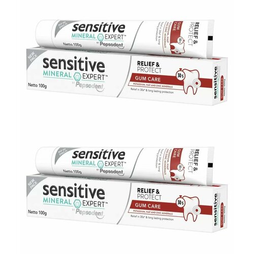 Pepsodent Зубная паста Sensitive Mineral Expert Уход за деснами, 100 г, 2 шт