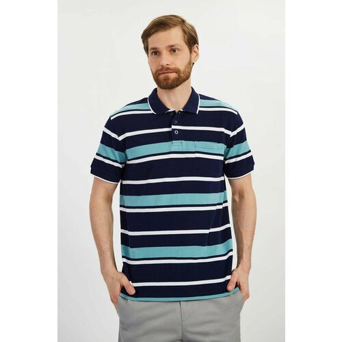 фото Поло baon, размер 50, синий, голубой