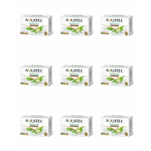 Aquatel Крем-мыло твердое Зеленый чай Матча, 90 г, 9 штук