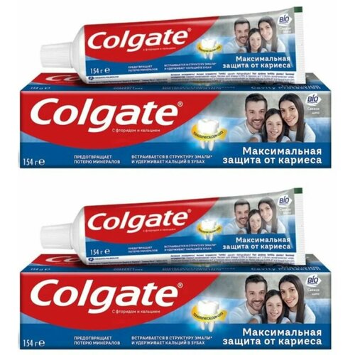 Colgate Зубная паста Защита от кариеса свежая мята, 100 мл, 2 шт. зубная паста colgate максимальная защита от кариеса свежая мята 100 мл