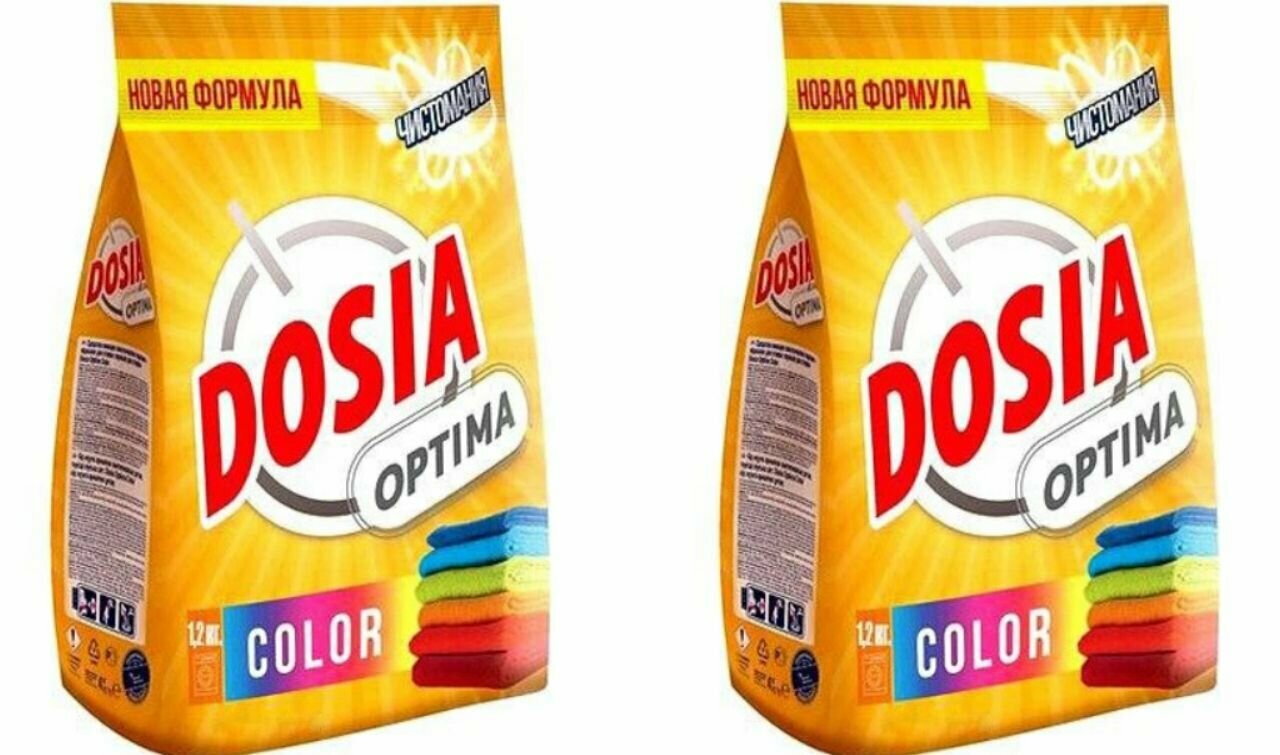 Dosia Optima Color порошок для цветного белья, 1.2 кг в 1 уп, 2 уп.