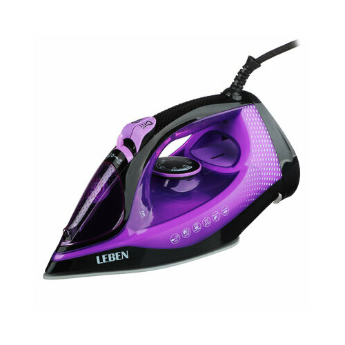 Leben утюг с отпаривателем 2400вт керамика антикапля антинакипь автовыкл бак для воды 320мл 329700₽