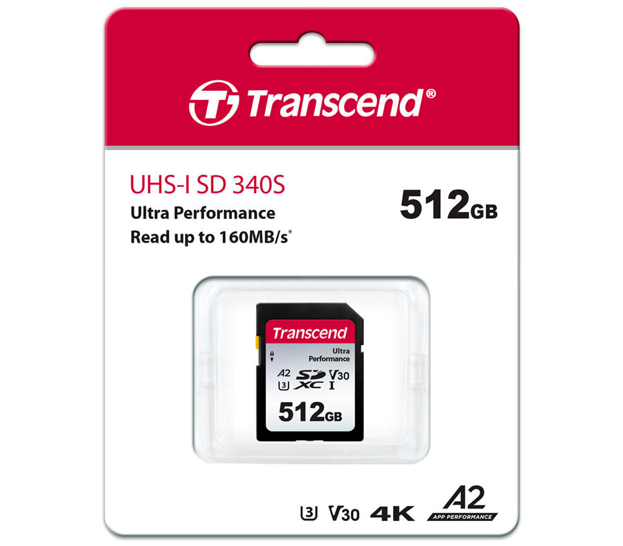 Карта памяти SDXC 512GB Transcend 340S, UHS-I Class U3 V30 A2 - фото №3