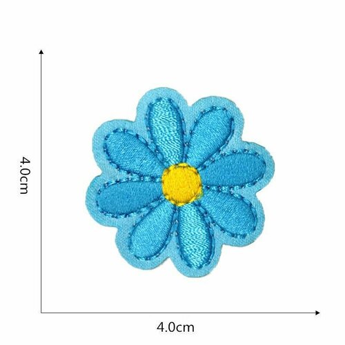 Термоаппликация Ромашка голубая 1 шт/Заплатка для быстрого ремонта одежды термоаппликация ромашка голубая 1 шт заплатка для быстрого ремонта одежды