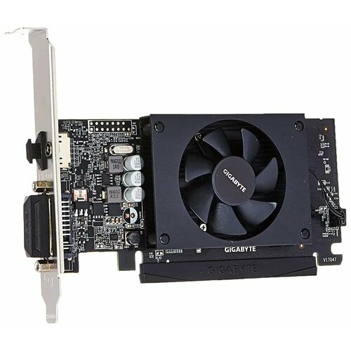 Видеокарта nVidia GeForce 710, 2 ГБ, Gigabyte видеокарта gigabyte geforce gt 1030 1227mhz pci e 3 0 2048mb 6008mhz 64 bit dvi 2xhdmi hdcp low profile gv n1030d5 2gl